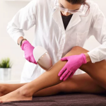 esthetician removing hair