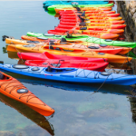 kayaks in lake